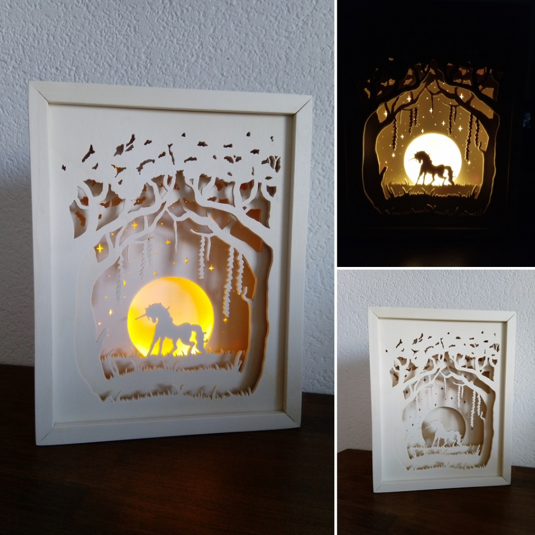 3D Einhornlampe